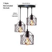 Nordic Pendant Lights Industrial Vintage Loft Lamp Iron Art Cage Black Hanging Lamp Kitchen Living Room for E27 90-250V Led Bulb