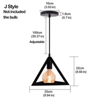 Nordic Pendant Lights Industrial Vintage Loft Lamp Iron Art Cage Black Hanging Lamp Kitchen Living Room for E27 90-250V Led Bulb