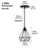Nordic Pendant Lights Industrial Vintage Loft Lamp Iron Art Cage Black Hanging Lamp Kitchen Living Room for E27 90-250V Led Bulb