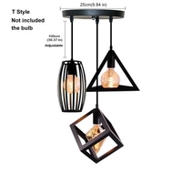 Nordic Pendant Lights Industrial Vintage Loft Lamp Iron Art Cage Black Hanging Lamp Kitchen Living Room for E27 90-250V Led Bulb