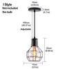 Nordic Pendant Lights Industrial Vintage Loft Lamp Iron Art Cage Black Hanging Lamp Kitchen Living Room for E27 90-250V Led Bulb