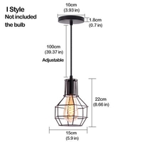 Nordic Pendant Lights Industrial Vintage Loft Lamp Iron Art Cage Black Hanging Lamp Kitchen Living Room for E27 90-250V Led Bulb