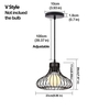 Nordic Pendant Lights Industrial Vintage Loft Lamp Iron Art Cage Black Hanging Lamp Kitchen Living Room for E27 90-250V Led Bulb