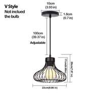 Nordic Pendant Lights Industrial Vintage Loft Lamp Iron Art Cage Black Hanging Lamp Kitchen Living Room for E27 90-250V Led Bulb