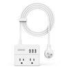 NTONPOWER Travel US Power Strip White Small Portable With 10FT Universal USB Socket For Office Cruise Ships Business Trip Hotels
