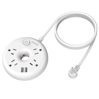 NTONPOWER Universal Power Strip With 15ft Extension Socket Plug Wall Mounted Compact for Home Office Bedside Dorm Essentials