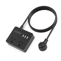 NTONPOWER US Power Strip Portable Multi Socket Charging Station With 15FT Extension Cord For Home Office Cruise Ships Hotels