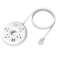 NTONPOWER US Travel Power Strip with 10 ft Extension Cord 4 Outlet Nightstand Desktop Charging Station Compact for Home Office