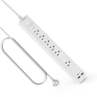 NTONPOWER Wall Mounted US Power Strip Plug 10ft Extension Board Power Socket with Usb White Surge Protector For Home Office