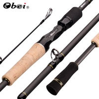 Obei elf 1.68m 2.1m 2.4m casting spinning fishing rod travel vara de pesca street boat lure two tips 5-50g M/MH fast fishing Rod