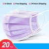 OLAF Purple 10/50//100/200pcs Mask Disposable Non wove 3 Layer Ply Filter Mask mouth Face mask Breathable Earloops Masks Fast Shipping Nonmedical