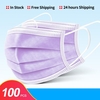 OLAF Purple 10/50//100/200pcs Mask Disposable Non wove 3 Layer Ply Filter Mask mouth Face mask Breathable Earloops Masks Fast Shipping Nonmedical
