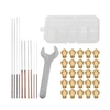 One Box MK10 Brass Nozzle and Maintenance Kit 25Pcs 0.2-1.0mm Nozzle with 25Pcs Cleaning Needle Opening Stamping Wrench for 3D Printer