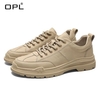 OPL Men 2020 British Retro Rub Color Leather Shoes Bullock Tide Shoes Korean Trend Martin Boots Men