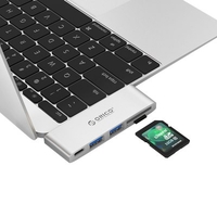 ORICO CLH-X6-SV Type-C to TF / SD / Type-C (PD Charging) / Type-A Multifunctional Docking Station Hub PD Bidirectional Function Interface New Type-C Notebook Extension