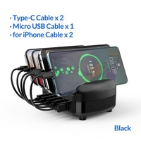 ORICO USB Charger Station Dock with Holder 40W 5V2.4A 5 USB Charging Free USB Cable for iphone ipad PC Kindle Tablet