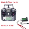 Original Flysky FS-i6X 10CH 2.4GHz AFHDS 2A RC Transmitter With FS-iA6B FS-iA10B FS-X6B FS-A8S Receiver For Rc Airplane Mode 2