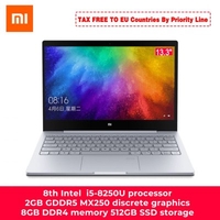 Original Xiaomi Laptop Air 13.3 Inch Intel i5/i7 Quad Core 8GB DDR4 512GB PCie SSD MX250 2GB Fingerprint Recognize Home PC