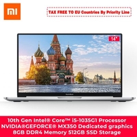Original Xiaomi RedmiBook 14 Laptop II 10th Gen Intel Core i7-1065G7/i5-1035G1 NVIDIA MX350 GPU 8GB/16G DDR4 512GB SSD Notebook Windows 10 Mi Laptop