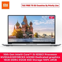 Original Xiaomi RedmiBook 14 Laptop II 10th Gen Intel Core i7-1065G7/i5-1035G1 NVIDIA MX350 GPU 8GB/16G DDR4 512GB SSD Notebook Windows 10 Mi Laptop