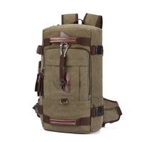 Outdoor Mountaineering Canvas Backpack Shoulder Messenger Travel Bag