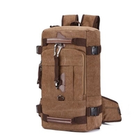 Outdoor Mountaineering Canvas Backpack Shoulder Messenger Travel Bag