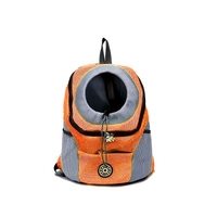 Outdoor Pet Dog Carrier Bag Double Shoulder Portable Travel Backpack Breathable Grid Adjustable Hole for Dog Cat Puppy Front Bag