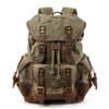 Outdoor Shoulder Bag Leisure Travel Backpack Schoolbag Large Capacity Canvas Bag Stitching Leather Mountaineering