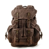 Outdoor Shoulder Bag Leisure Travel Backpack Schoolbag Large Capacity Canvas Bag Stitching Leather Mountaineering