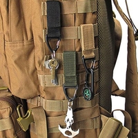 Outdoor Tactical Nylon Webbing Backpack Hang Buckle Multifunctional Carabiner D-type Keychain