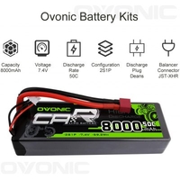 Ovonic 2S Lipo Battery 7.4V 50C 8000mAh Hard Case With Deans T Plug For RC Car RC Truck RC Truggy RC Boat Helicopter