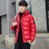 Padded Male Korean Teenagers Ins Winter Leisure Warm Light Perception Glossy Hoodie Men