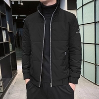 Padded Male Korean Teenagers Ins Winter Leisure Warm Light Perception Symphony Stand-up Collar Jacket Men