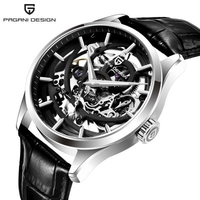PAGANI DESIGN 1663 NEW Mens Watches Luxury Automatic Mechanical 100M Waterproof Leather Watches Sports Men