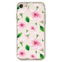 Painted Flowers and Leaves Pattern TPU Material Phone Case Cover Shell for iPhone