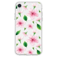 Painted Flowers and Leaves Pattern TPU Material Phone Case Cover Shell for iPhone