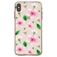 Painted Flowers and Leaves Pattern TPU Material Phone Case Cover Shell for iPhone