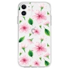 Painted Flowers and Leaves Pattern TPU Material Phone Case Cover Shell for iPhone