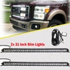 Pair 31inch Slim LED Light Bar Bumper Bracket+Remote