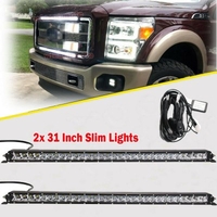 Pair 31inch Slim LED Light Bar Bumper Bracket+Remote