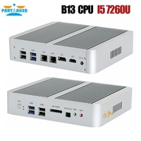 Partaker Fanless Mini Computer i7 8550U 7560U i5 8250U 7260U 2 DDR4 Msata M.2 SSD