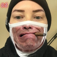 Personality Face Expression Funny Foreign Trade Mask Cross-border Dustproof Cotton Mask Printed Non-medical Mask