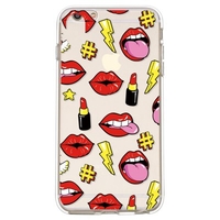 Personalized Lips Lipstick Puzzle Pattern Phone Case Cover Shell TPU Material for iPhone