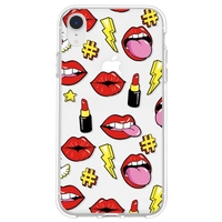 Personalized Lips Lipstick Puzzle Pattern Phone Case Cover Shell TPU Material for iPhone