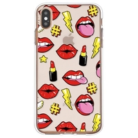 Personalized Lips Lipstick Puzzle Pattern Phone Case Cover Shell TPU Material for iPhone