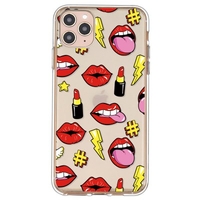Personalized Lips Lipstick Puzzle Pattern Phone Case Cover Shell TPU Material for iPhone