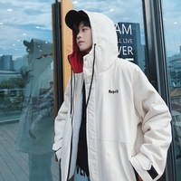 Perth Human Tide Hooded Coat Big Yards Loose Coat Jacket 2020 Winter Male Cotton Printing Handsome