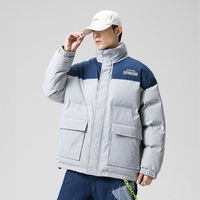 Perth Man 2020 Winter Coat Collar Loose Large Size Coat Tide Male Handsome Jacket Warm Spell Color Printing