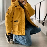 Perth Man Men Multi-pocket Frock Coat Winter 2020 Fashion Big Yards Thick Padded Hooded Jacket