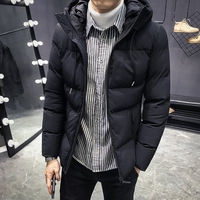 Perth Man Winter Coat Korean Men Thick Warm Coat Slim Young Student Fashion Solid Color Bread Service